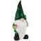 16.25" St. Patrick's Day Shamrock Gnome Outdoor Garden Statue